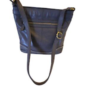 BORN CONCEPTS LEATHER SHOULDER BAG CROSSBODY TOTE GREY SOFT